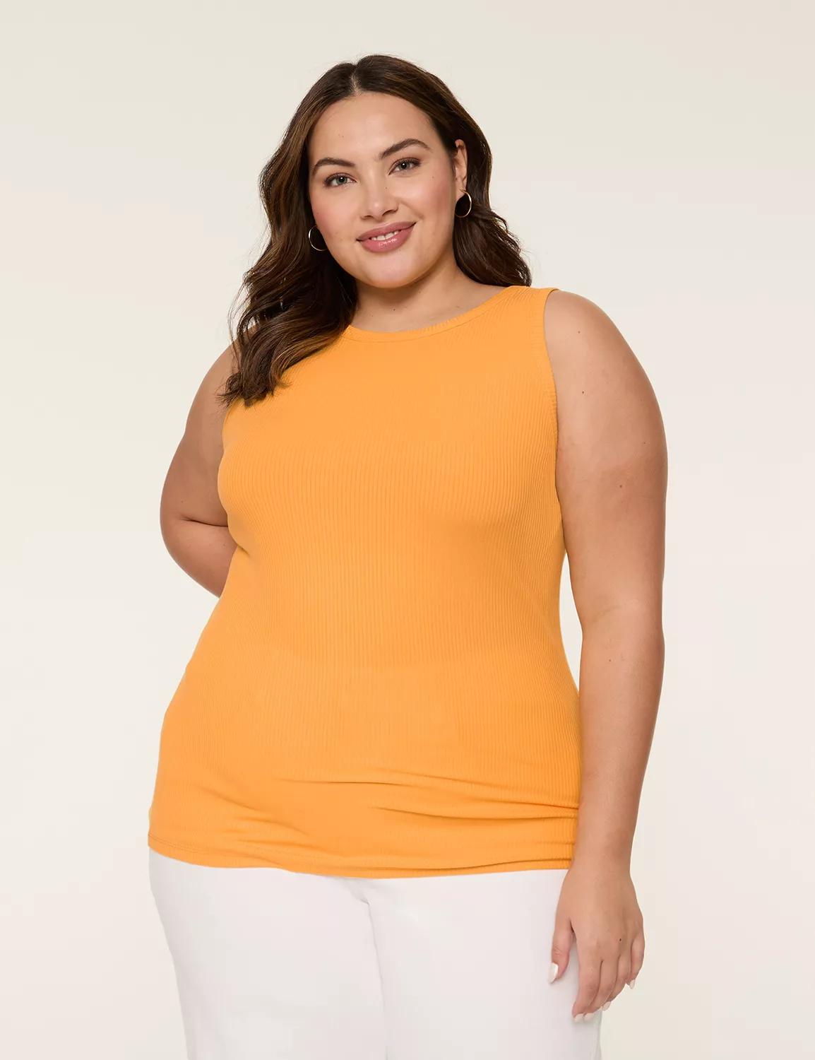 High-Neck Rib Tank Product Image