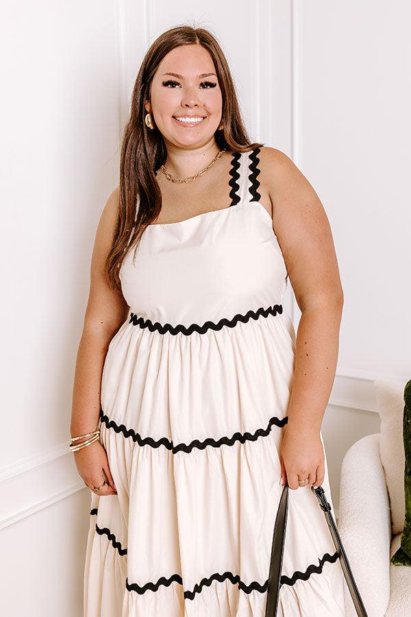 Patio Party Tiered Midi in French Vanilla Curves Product Image