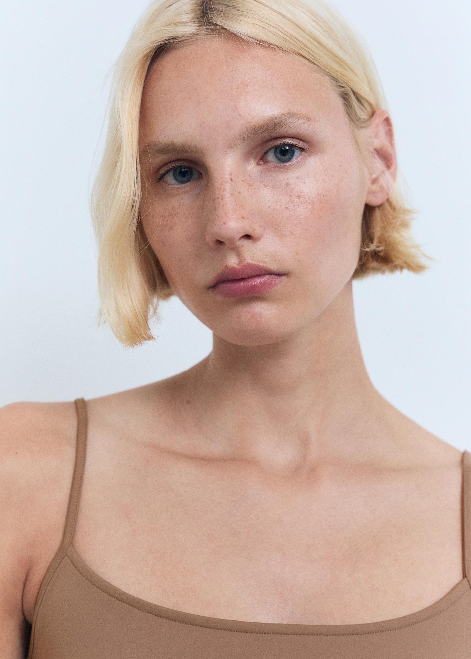 Spaghetti strap top - Women | MANGO USA Product Image