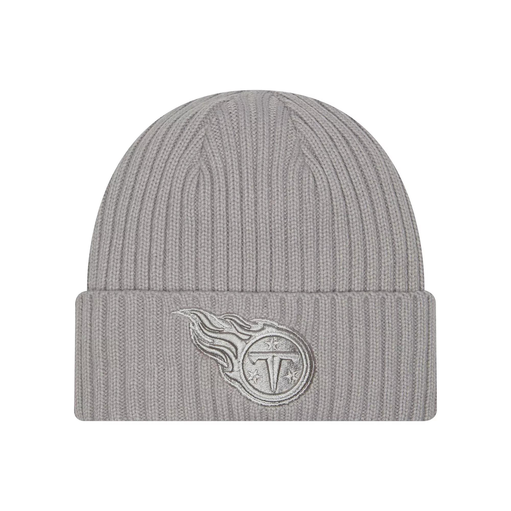 Men's New Era Gray Tennessee Titans Color Pack Cuffed Knit Hat, Grey Product Image