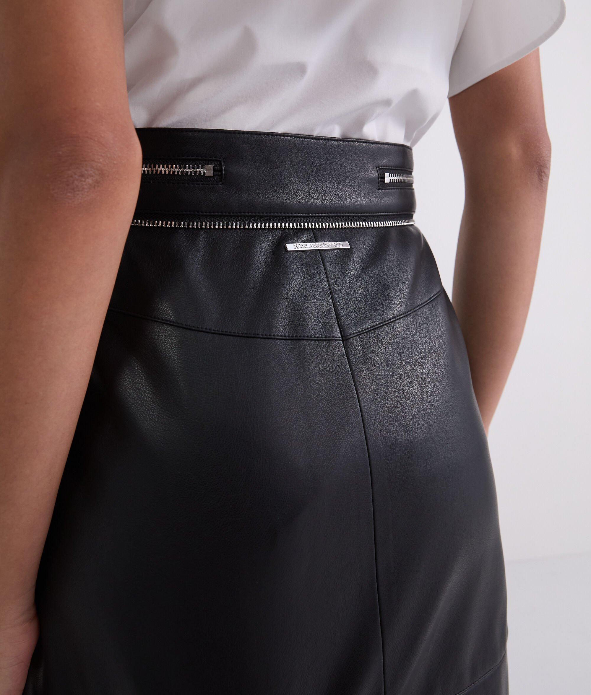 FAUX-LEATHER ZIP DETAIL SKIRT Product Image