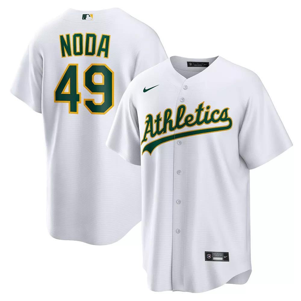 Men's Nike Ryan Noda White Oakland Athletics Home Replica Jersey, Size: Large Product Image