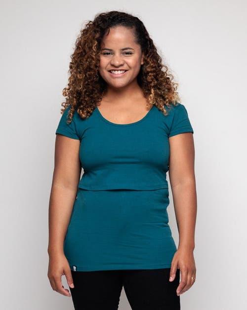 The Bshirt Womens Short Sleeve Nursing Tshirt in Teal at Nordstrom, Size Xx-Large Product Image