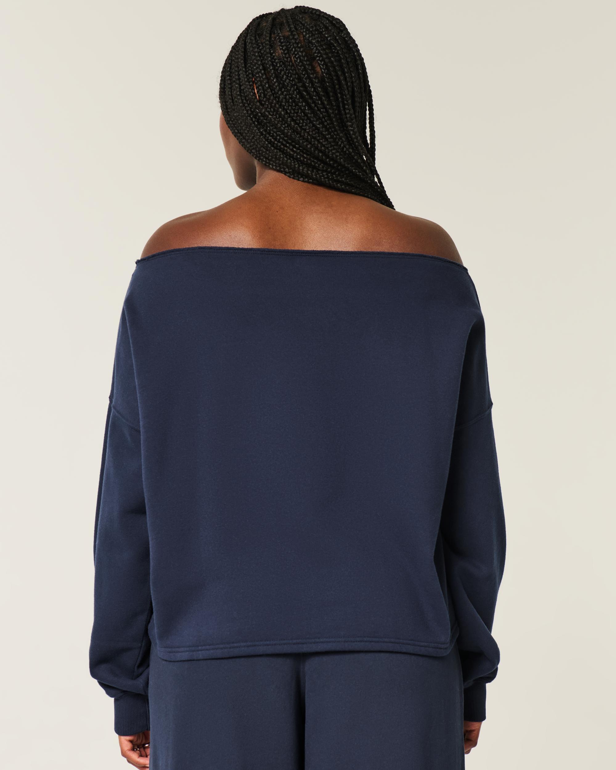 Easy Graphic Double Off-the-Shoulder Sweatshirt Product Image