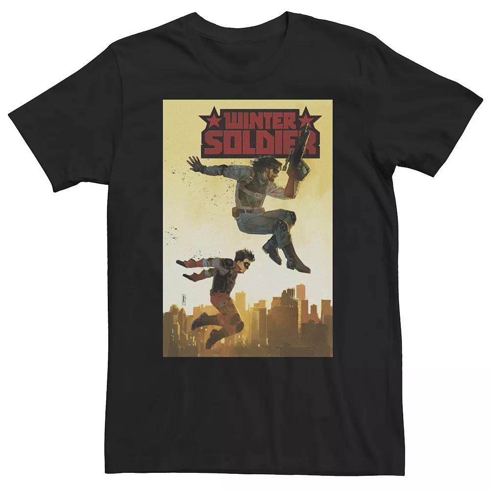 Big & Tall Marvel Comixology Winter Soldier 3 Of 5 Comic Book Cover Tee, Men's, Size: Large Tall, Black Product Image