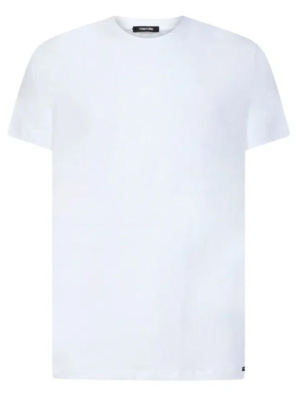 TOM FORD Placed Rib Slim-fit Lyocell And Cotton-blend T-shirt In Neutrals Product Image