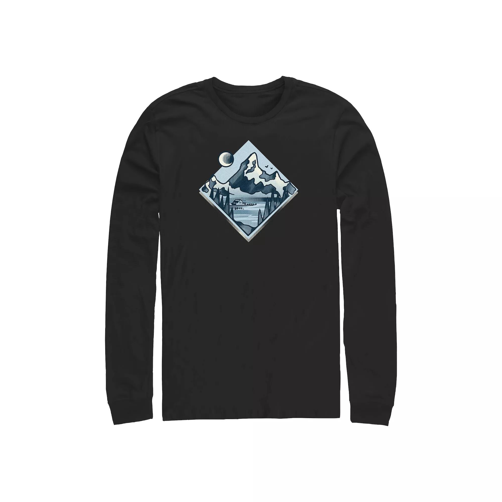 Big & Tall USA Flag Print Eagle Long Sleeve Graphic Tee, Men's, Size: 4XL, Black Product Image