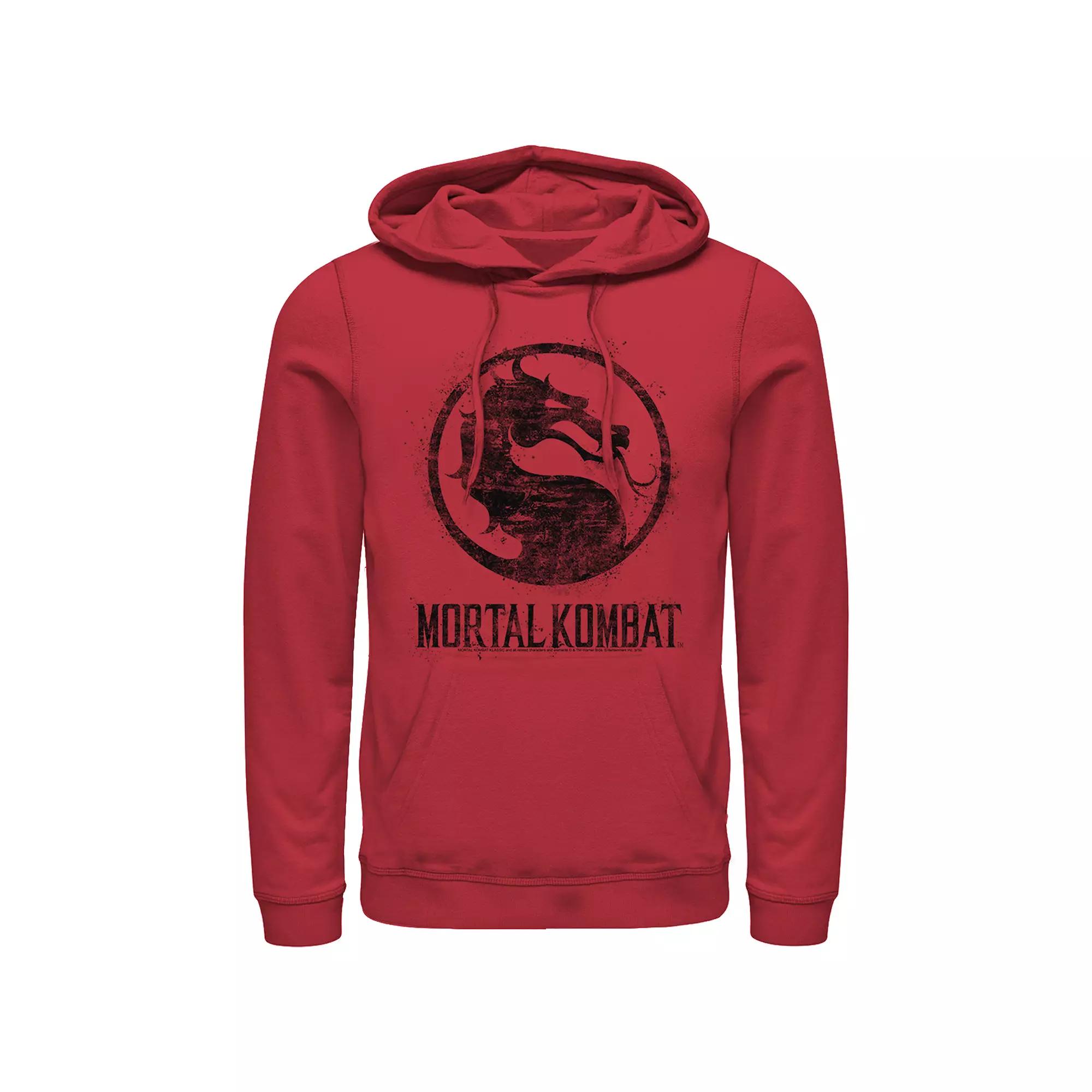 Men's Mortal Kombat Splatter Logo Graphic Hoodie, Size: Small, Red Product Image