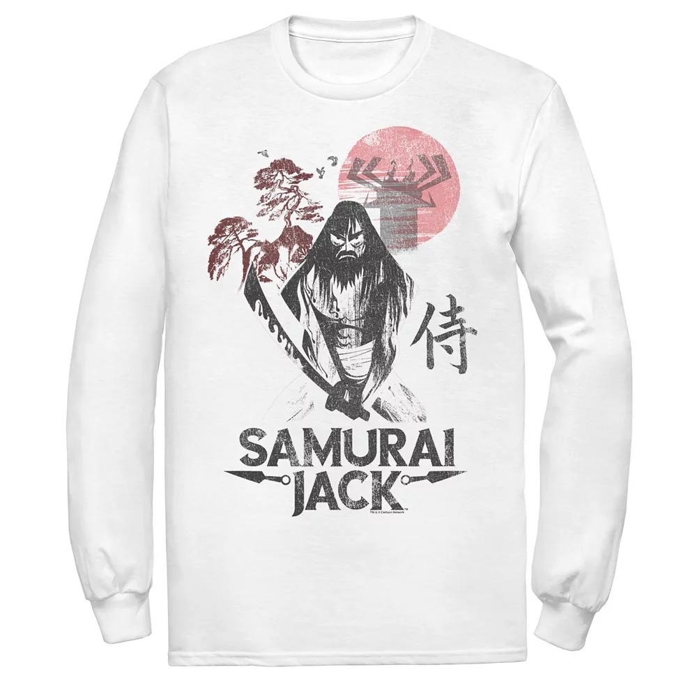 Men's Cartoon Network Samurai Jack Epic Warrior Kanji Art Rock Long Sleeve Tee,  Product Image