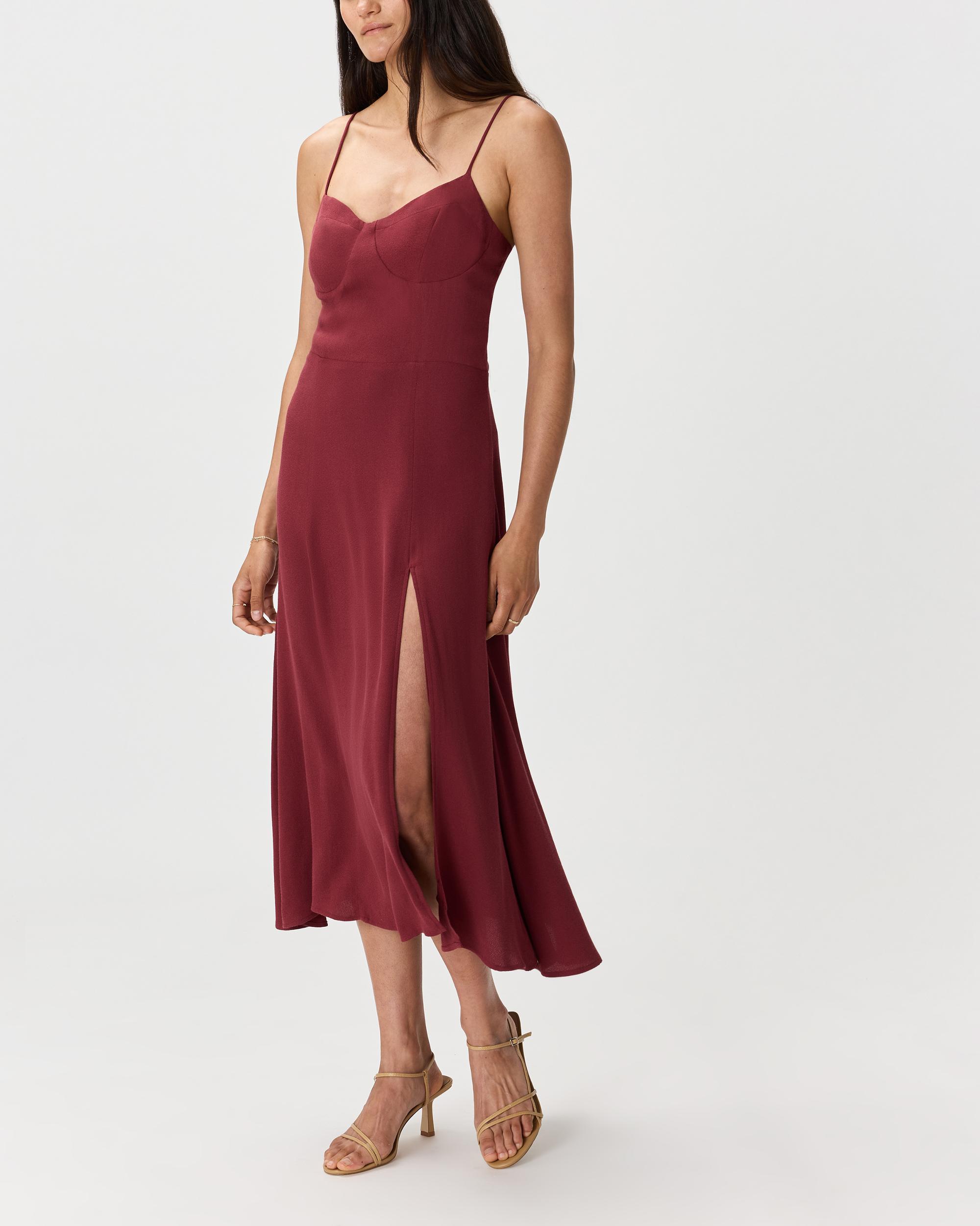Quince | Women's Lightweight Crepe Sweetheart Midi Dress Size XS, Viscose Product Image