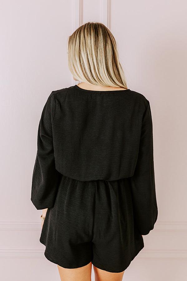 Simply Sweet Romper in Black Product Image