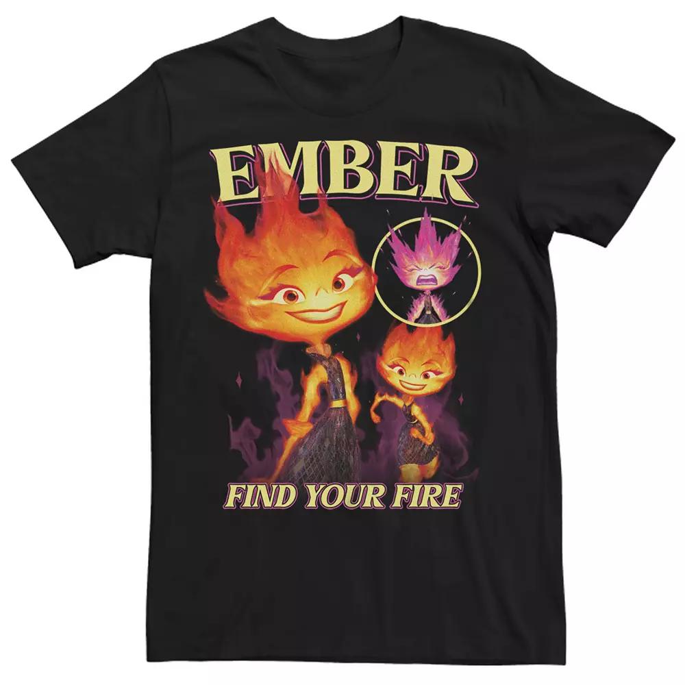 Men's Elemental Ember Lumen Find Your Fire Graphic Tee, Size: 5XL, Black Product Image