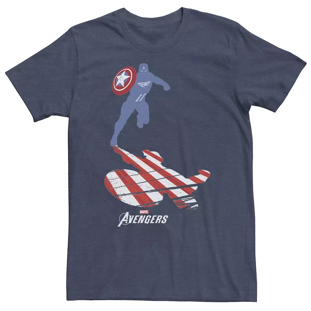 Big & Tall Marvel Avengers Game Captain America Silhouette Tee, Men's,  Product Image