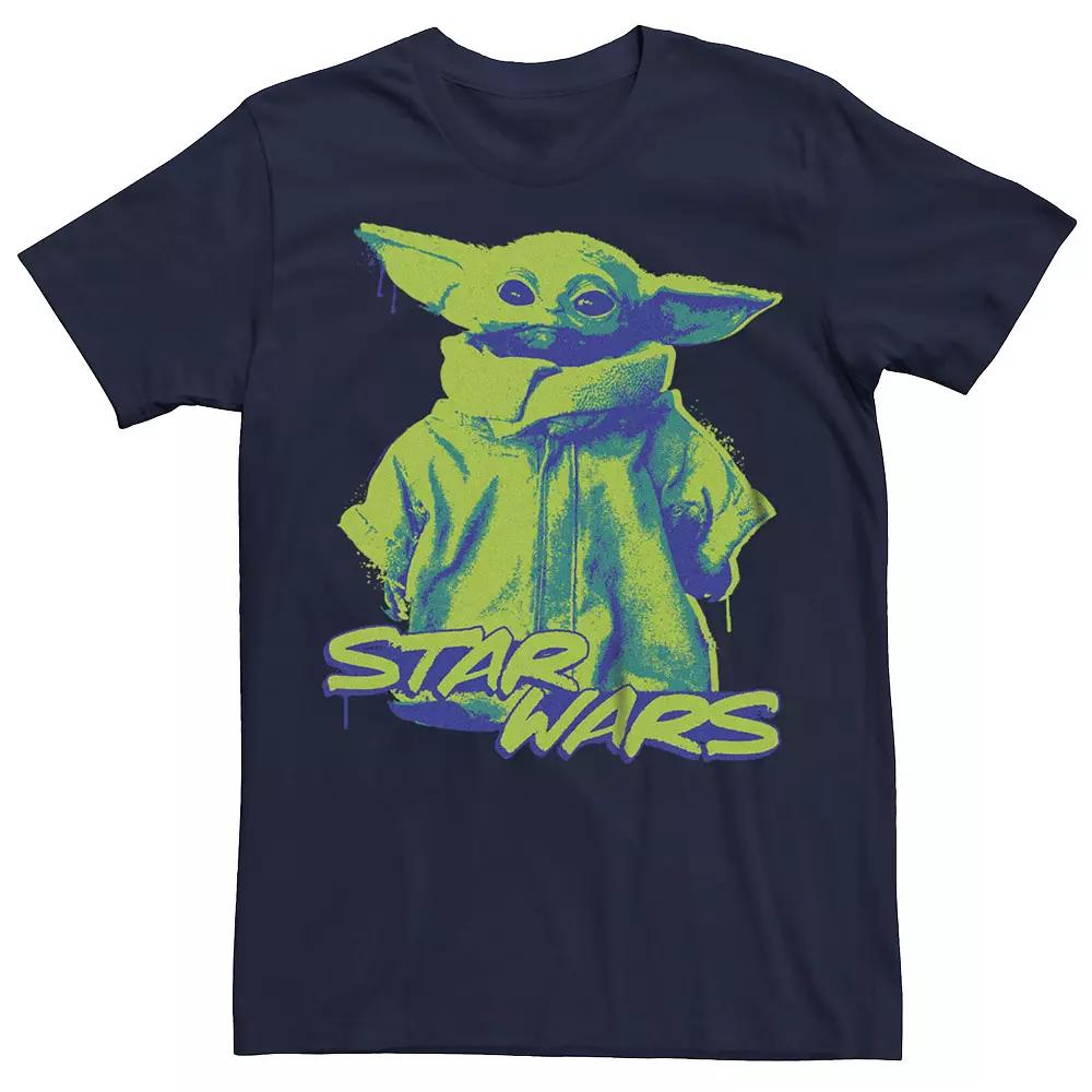 Men's Star Wars The Mandalorian Baby Yoda Fluorescent Paint Graphic Tee,  Product Image