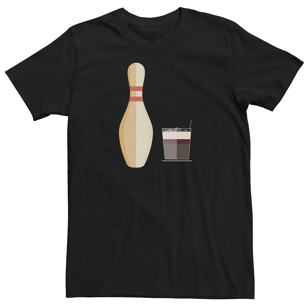 Men's Big Lebowski Bowling Pin Glass Of Whiskey Tee,  Product Image