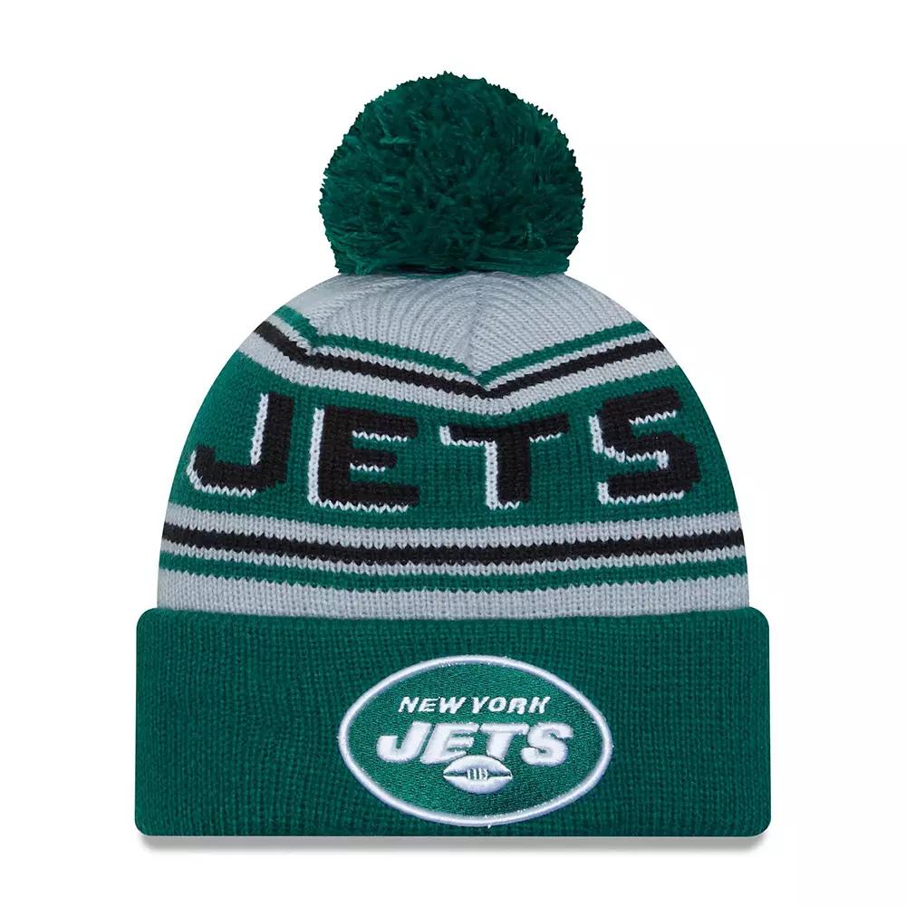 Men's New Era  Green New York Jets  Main Cuffed Knit Hat with Pom Product Image