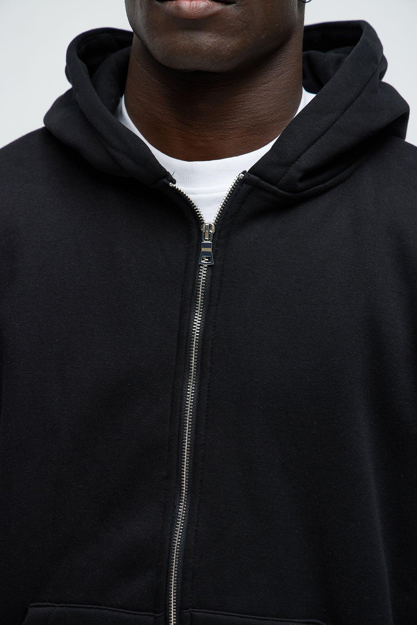 Tyson Oversized Heavyweight Zip Up - Black Product Image