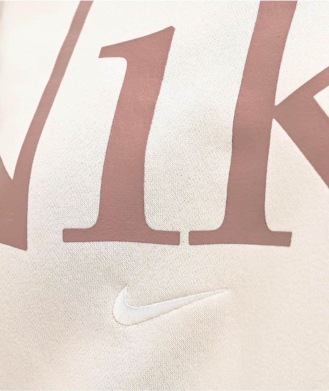 Nike Sportswear Phoenix Fleece Oversize Logo Light Orewood Crewneck Sweatshirt Product Image