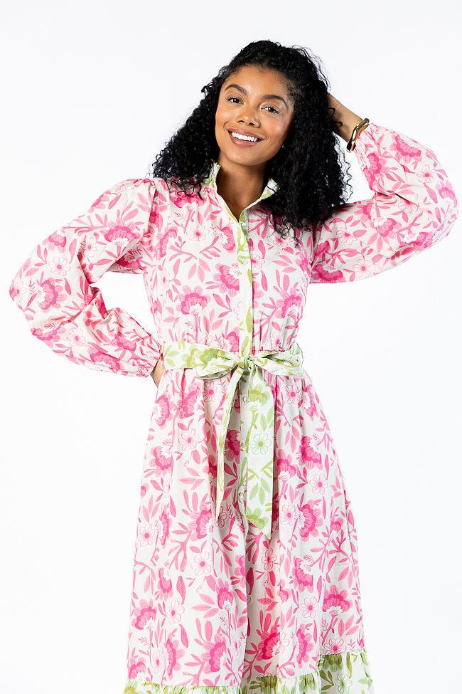 Grow Together Multi Colorblock Floral Midi Dress FINAL SALE Product Image