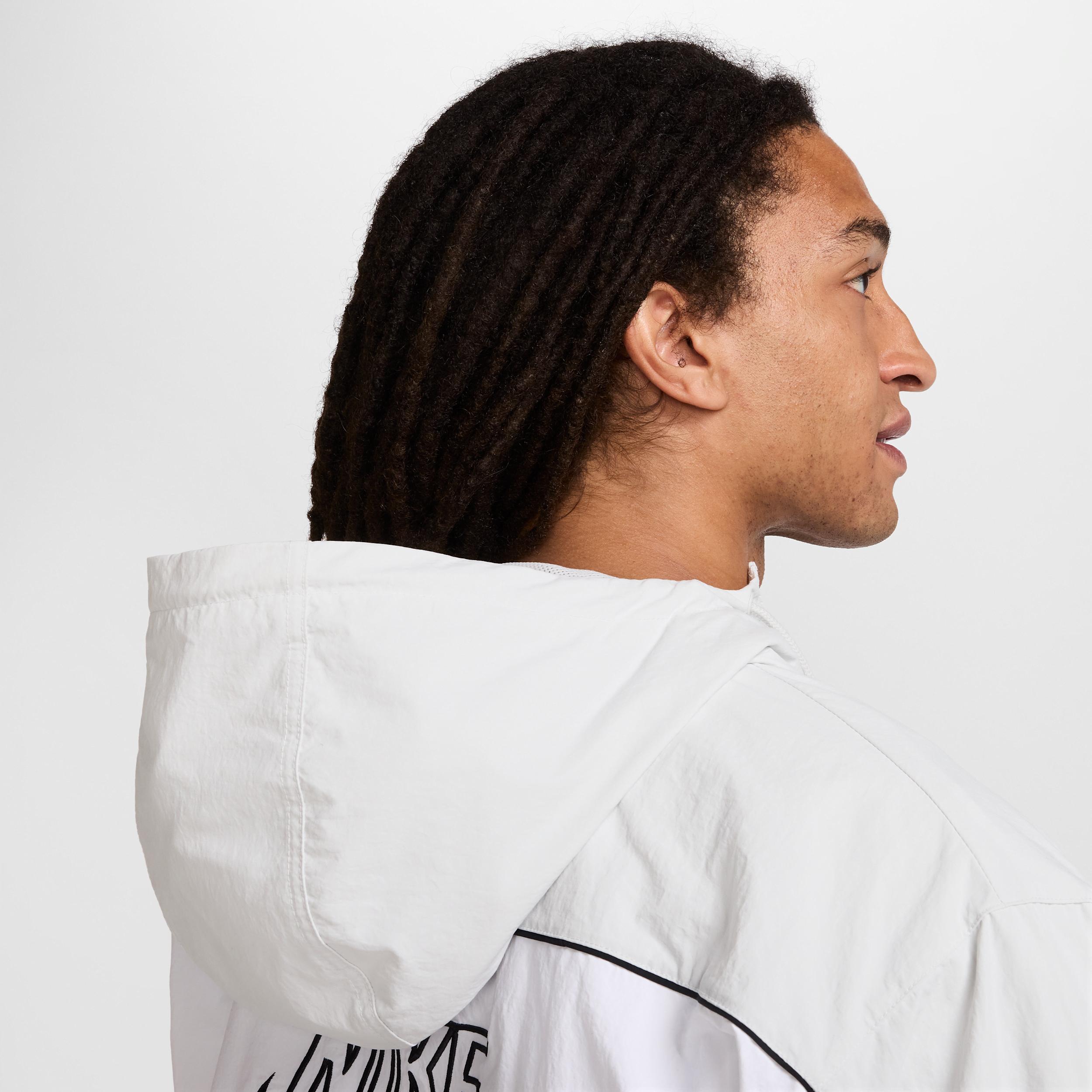 Nike Mens Nike Club Athlete Hooded Jacket - Mens White/Black/White Product Image