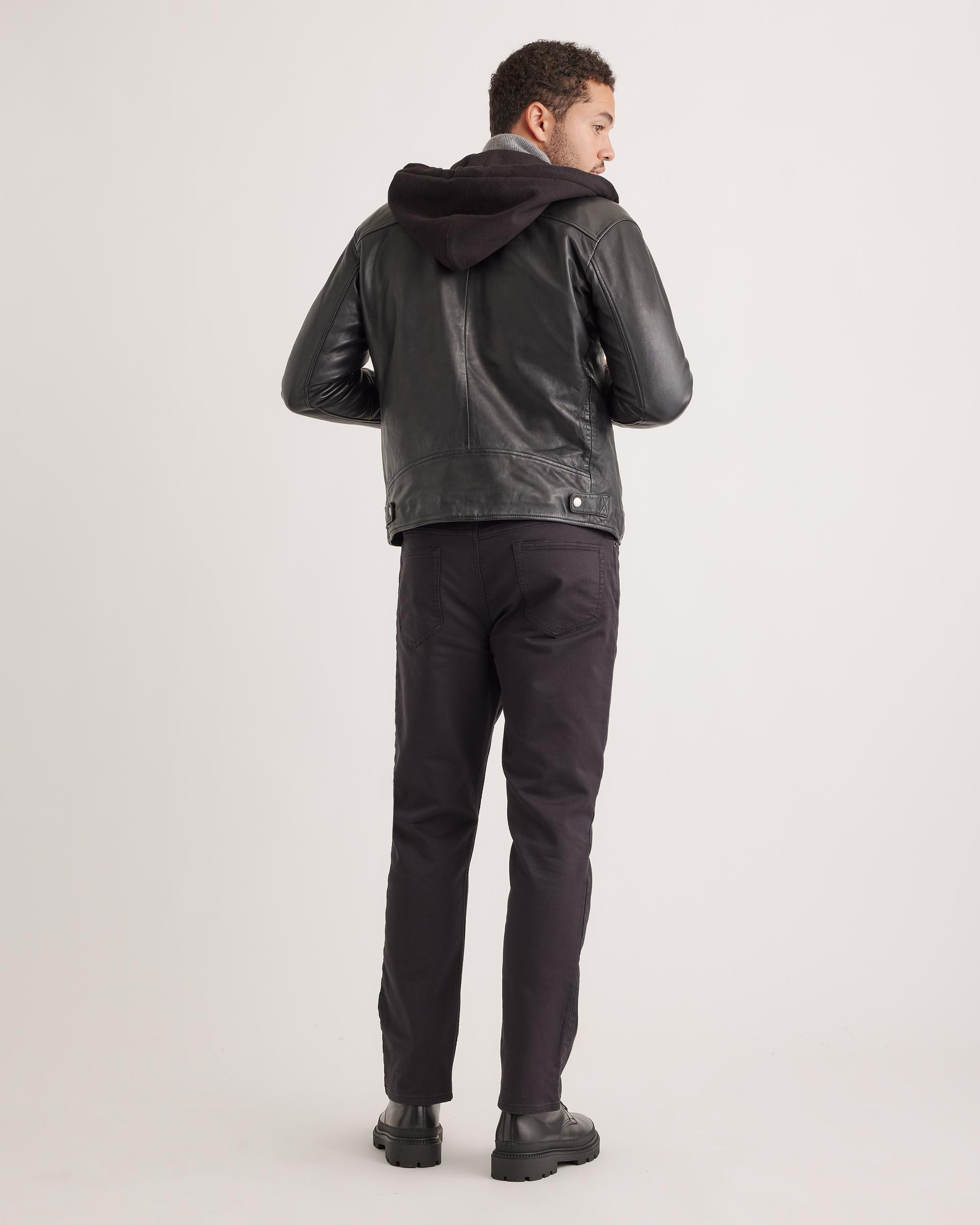 Quince | Men's 100% Washed Leather Jacket with Hood Product Image