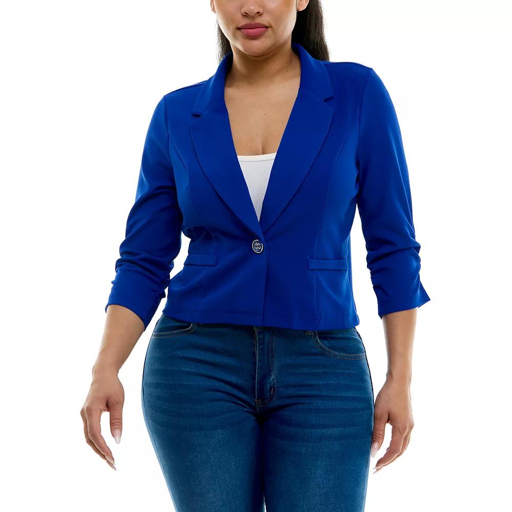 Women's Nina Leonard Button Cropped Blazer,  Product Image