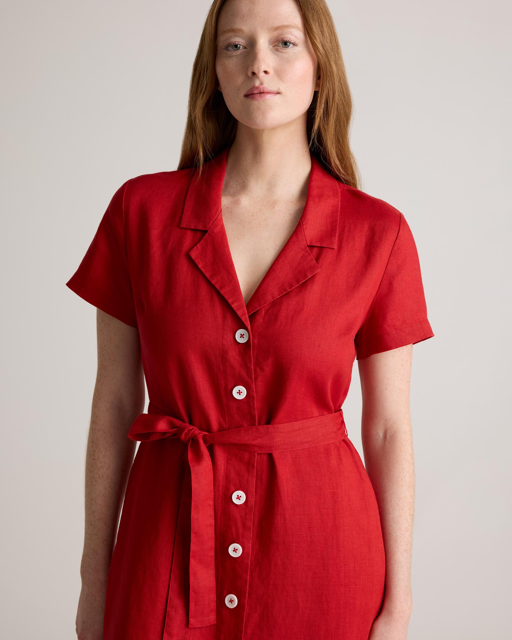 Quince | Women's 100% European Linen Button Front Dress Size XL Product Image