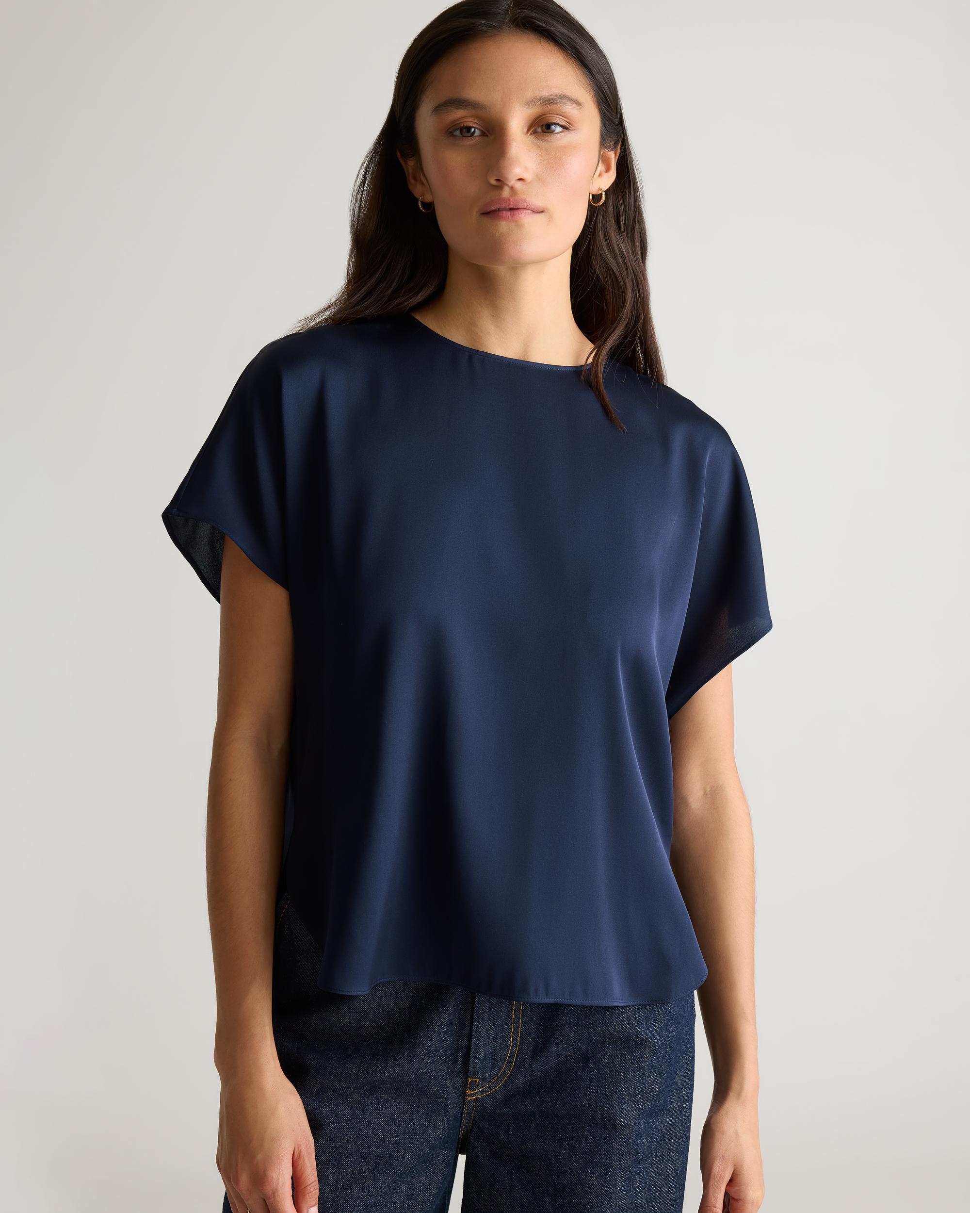 Quince | Women's Washable Stretch Silk Split Hem T-Shirt Mulberry Silk Product Image