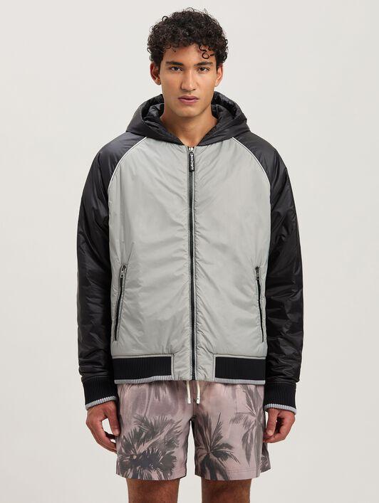 CURVED LOGO NYLON WINDBREAKER GREY - BLA Product Image