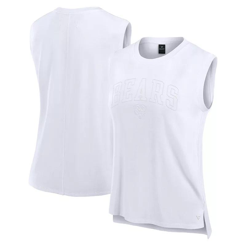Women's Fanatics White Chicago Bears Studio Gym Tank Top,  Product Image