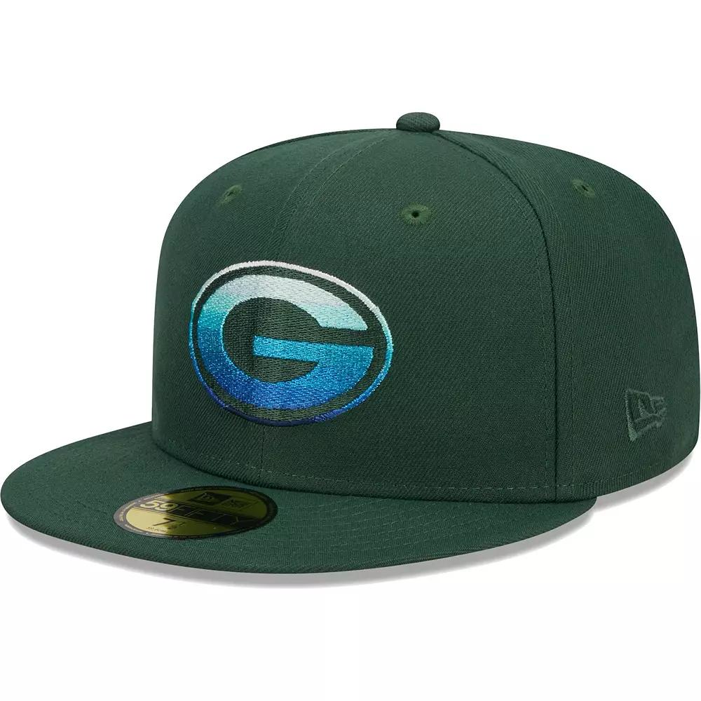 Men's New Era Green Green Bay Packers Gradient 59FIFTY Fitted Hat,  Product Image