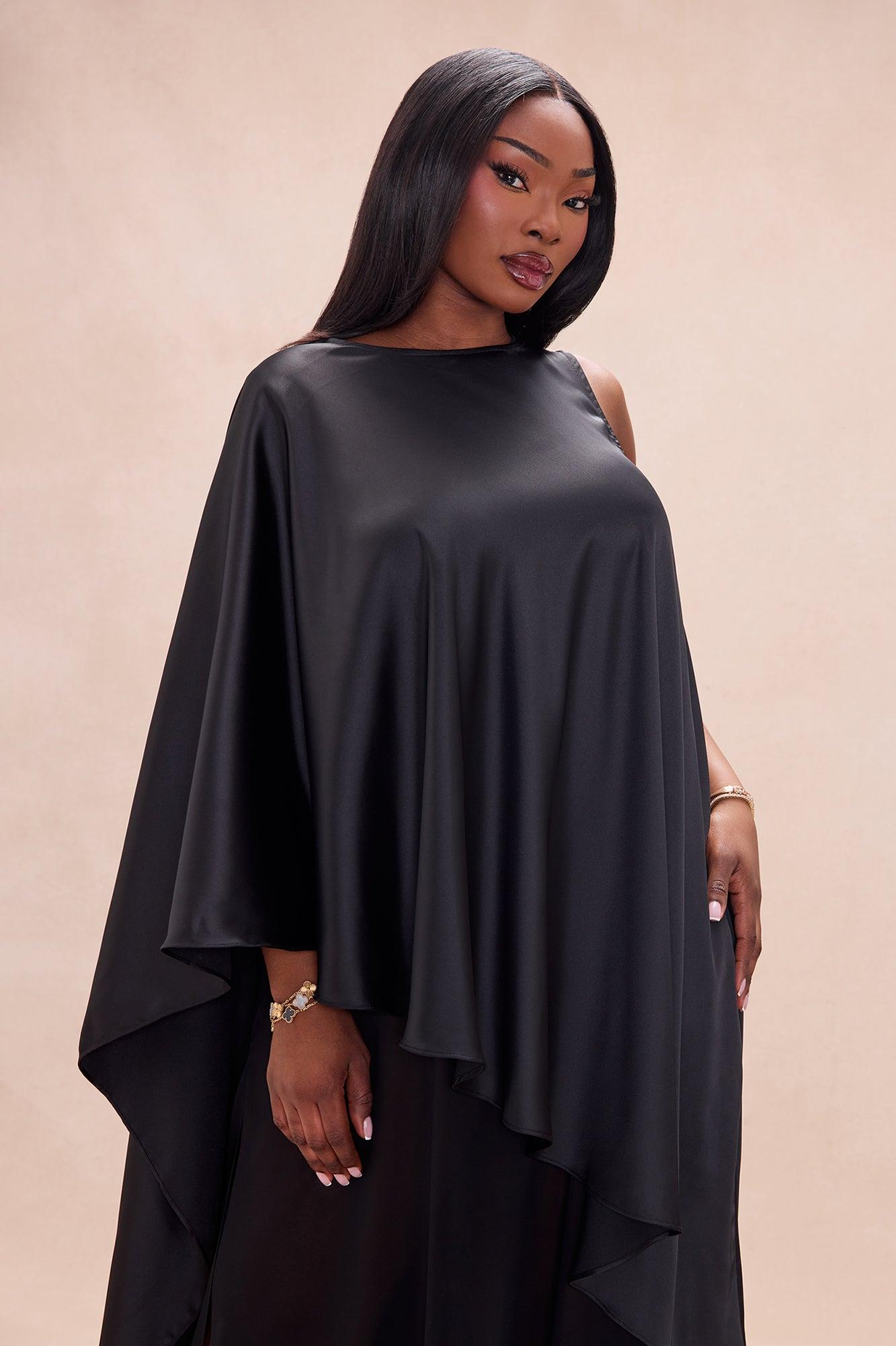 Cosmia Satin Maxi Dress - Black Female Product Image