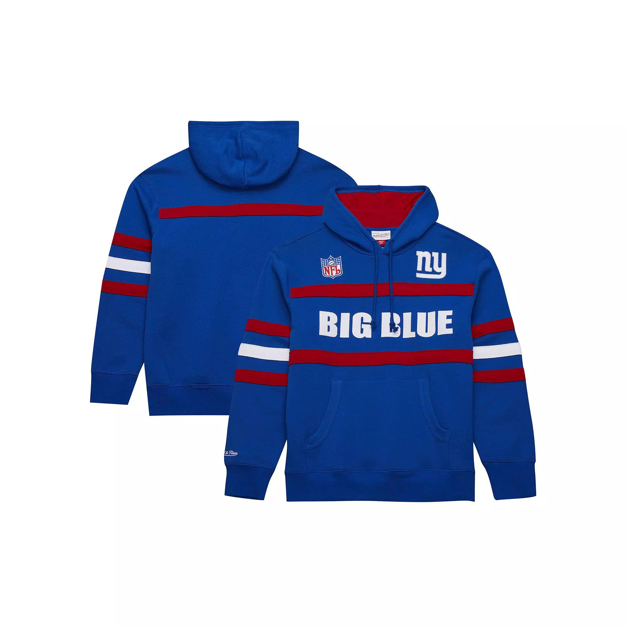Men's Royal New York Giants Vintage Logo Head Coach Fleece Pullover Hoodie,  Product Image