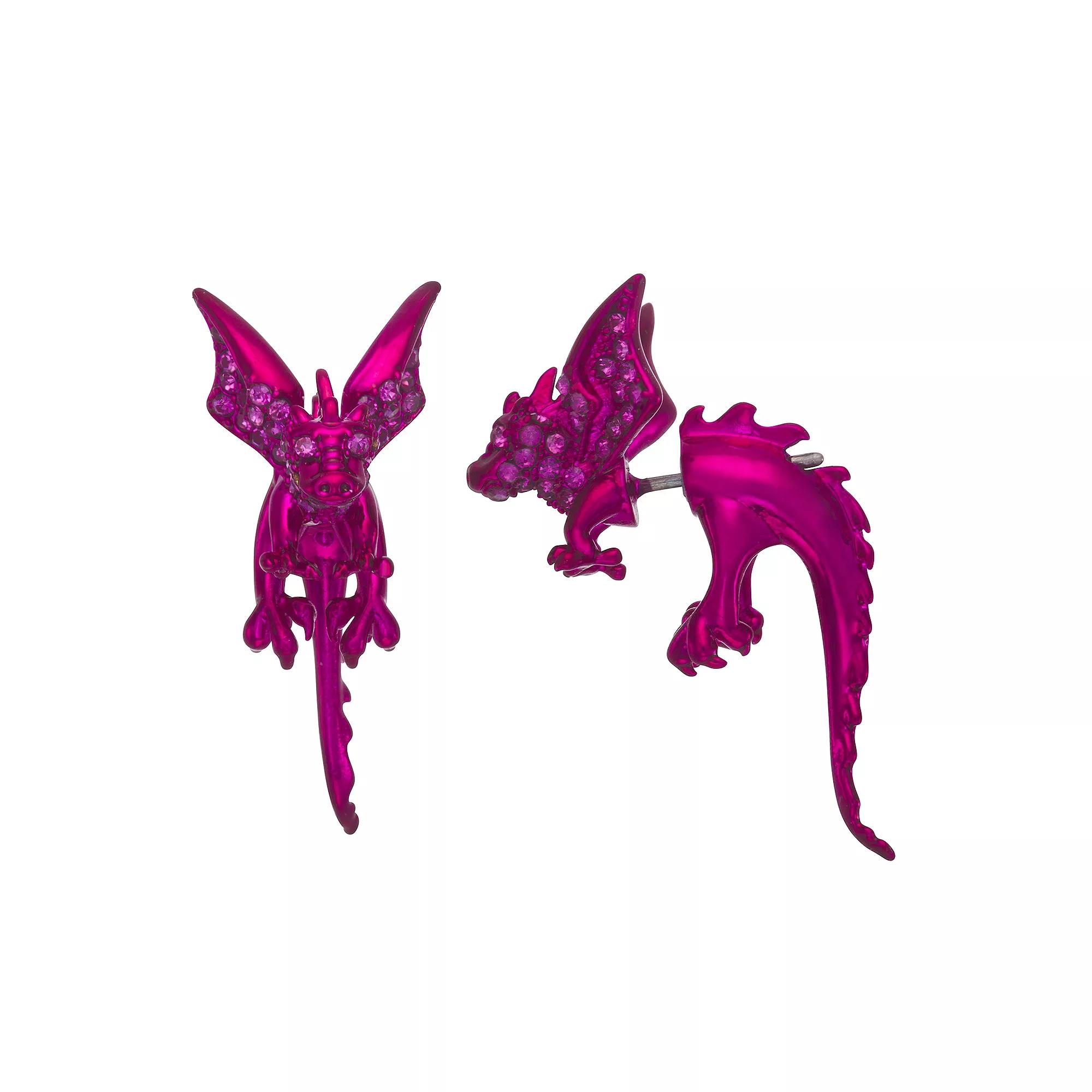 Simply Vera Vera Wang Dragon Front-Back Earrings, Womens, Pink Product Image