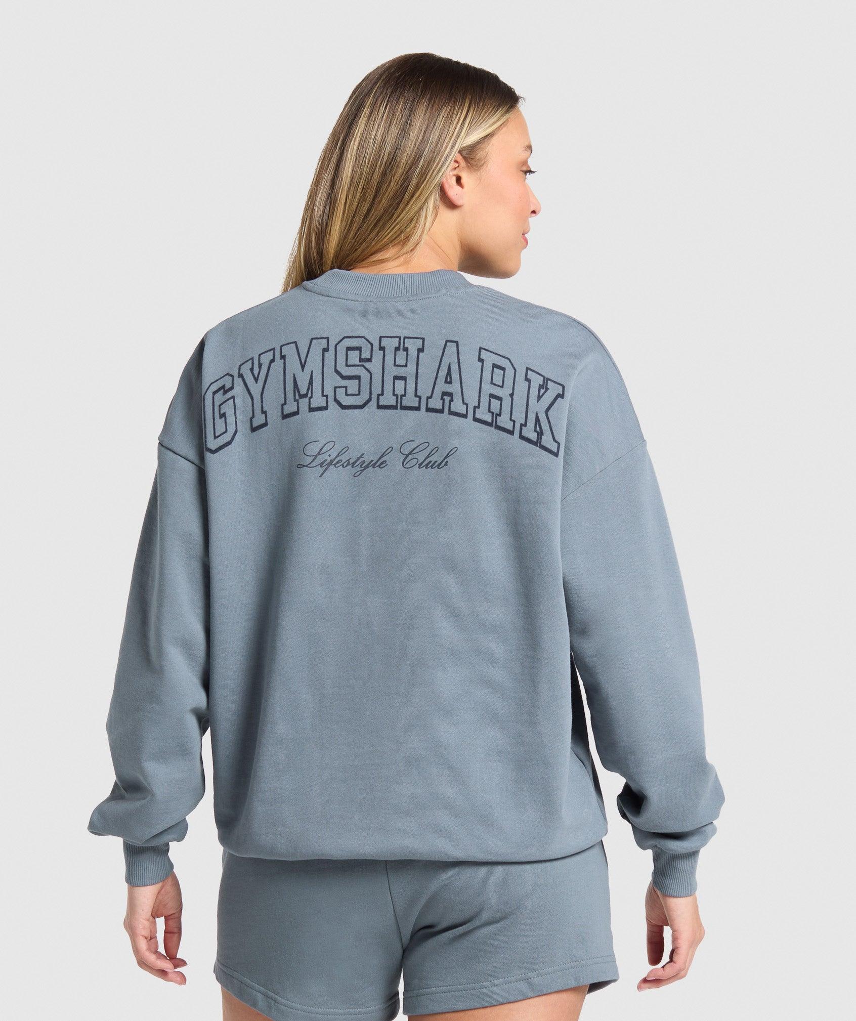 Gymshark Campus Classics Graphic Sweatshirt - Iron Blue Female Product Image