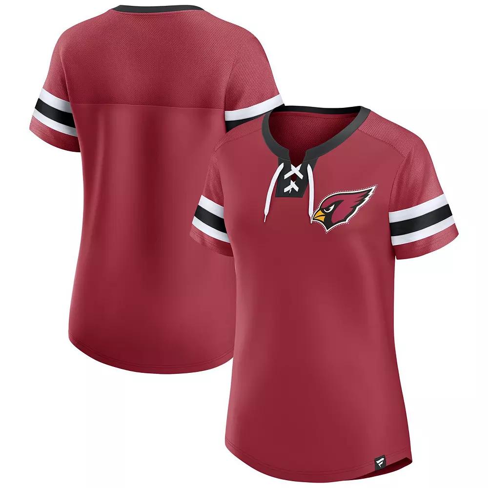 Women's Fanatics Garnet Arizona Cardinals Lace-Up Bling T-Shirt,  Product Image