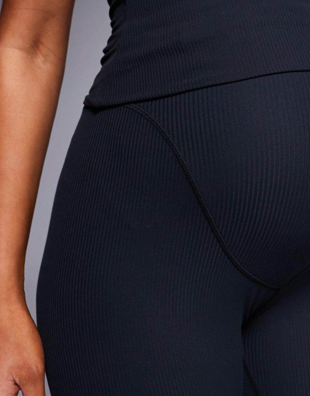 4505 Maternity soft touch rib high waist gym legging in black  Product Image