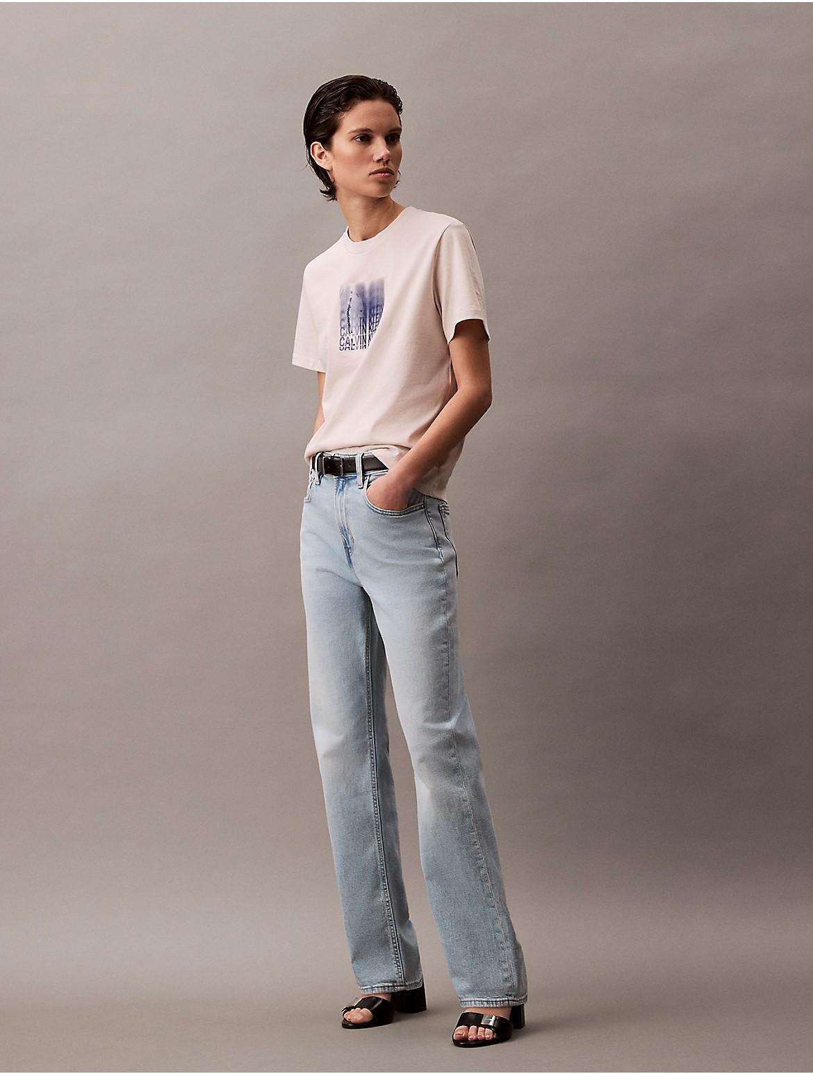 Calvin Klein Womens High Rise Straight Jeans - Black Product Image