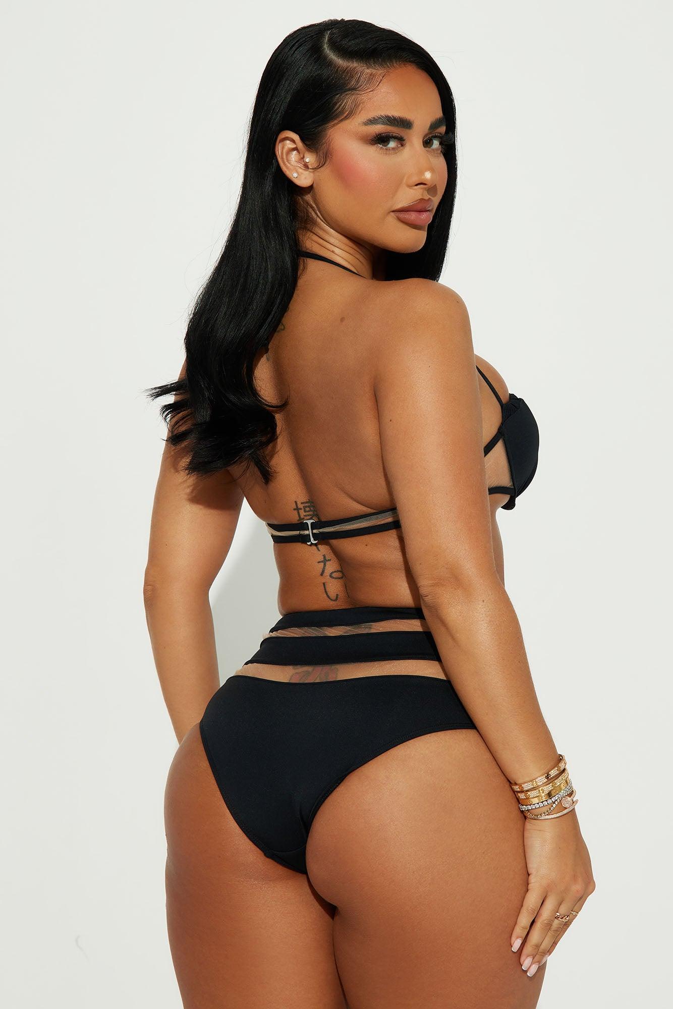 Megan Cutout High Waist 2 Piece Bikini - Black Product Image