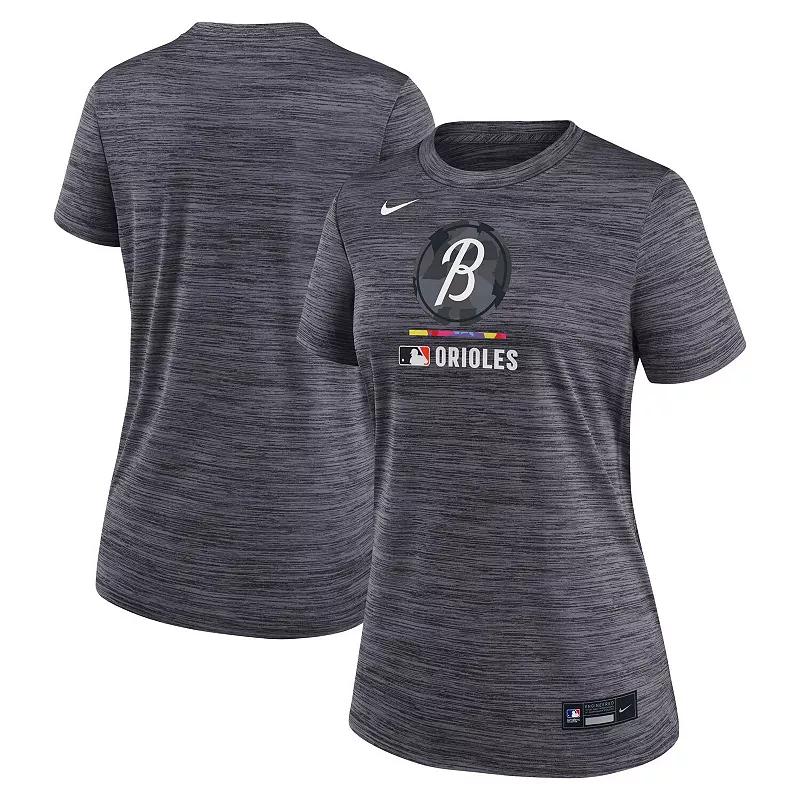 Washington Nationals Authentic Collection Velocity Nike Womens Dri-FIT MLB T-Shirt | 03EY62QWTL-WLZ Product Image