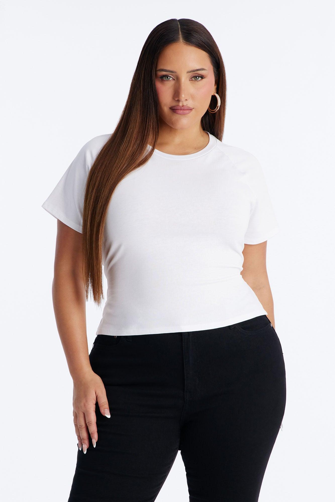 Lowkey Snatched Lace Up Short Sleeve Tee - White Female Product Image