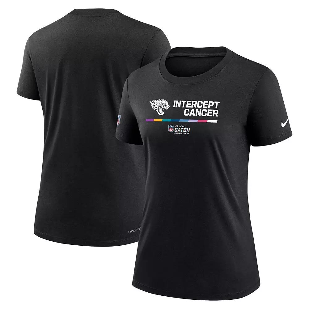 Women's Nike Black Jacksonville Jaguars NFL Crucial Catch Performance T-Shirt,  Product Image