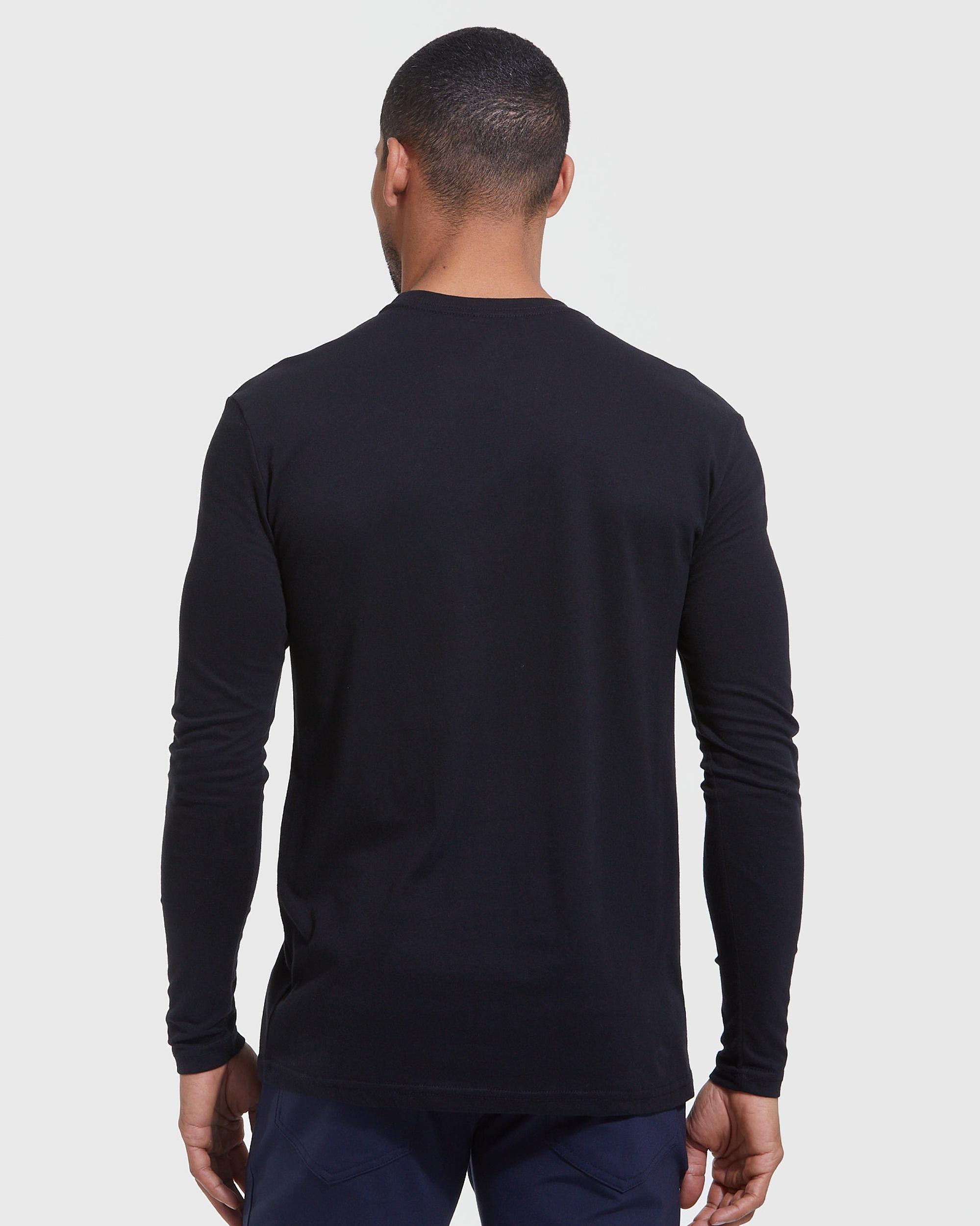Black Classic Long Sleeve Crew Neck 3-Pack Product Image