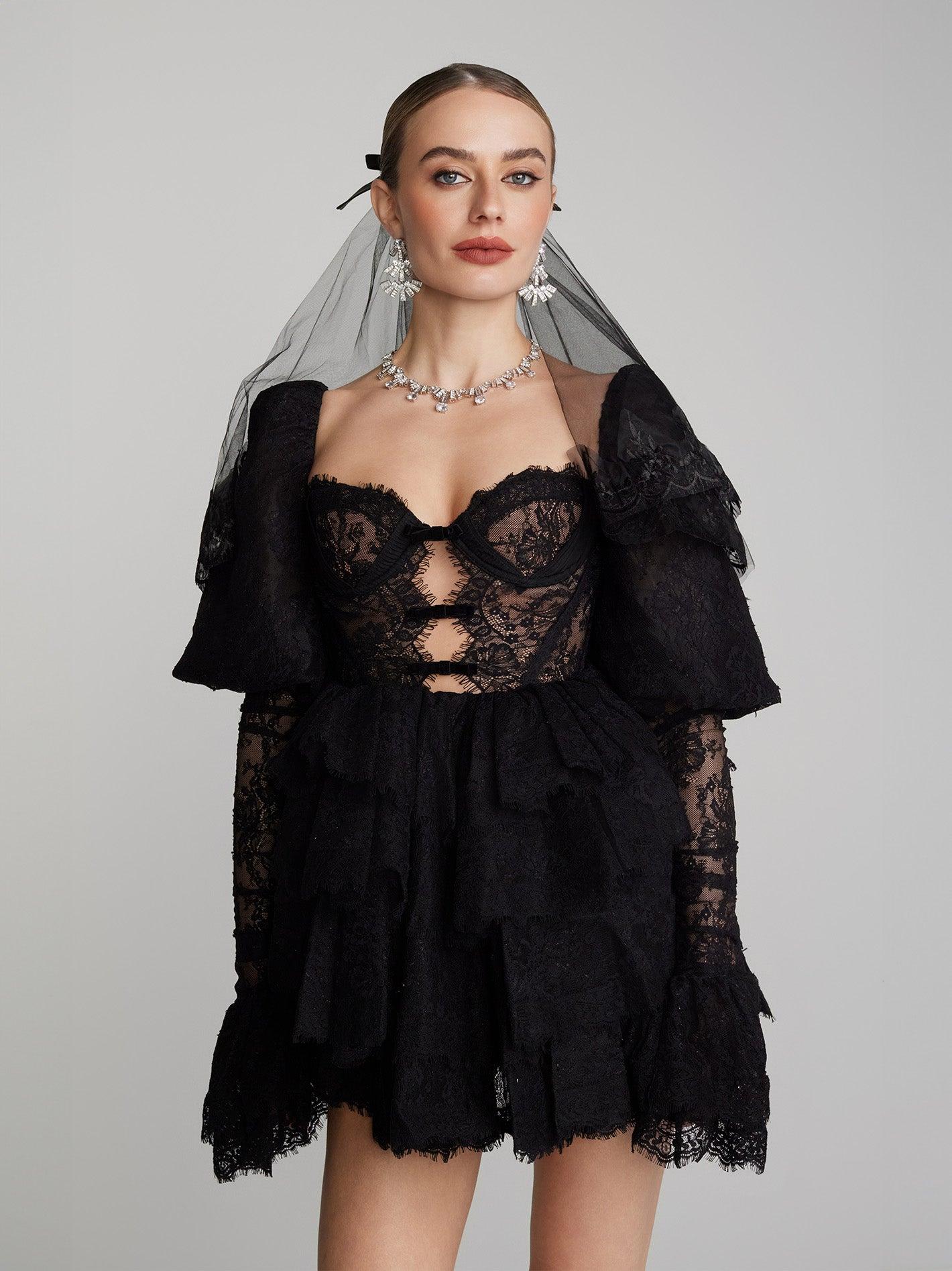 Penelope Lace Dress (Black) (Final Sale) Product Image