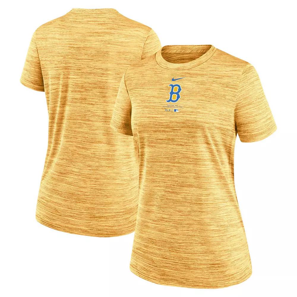 Women's Nike Gold Boston Red Sox City Connect Practice Velocity T-Shirt, Size: 2XL Product Image