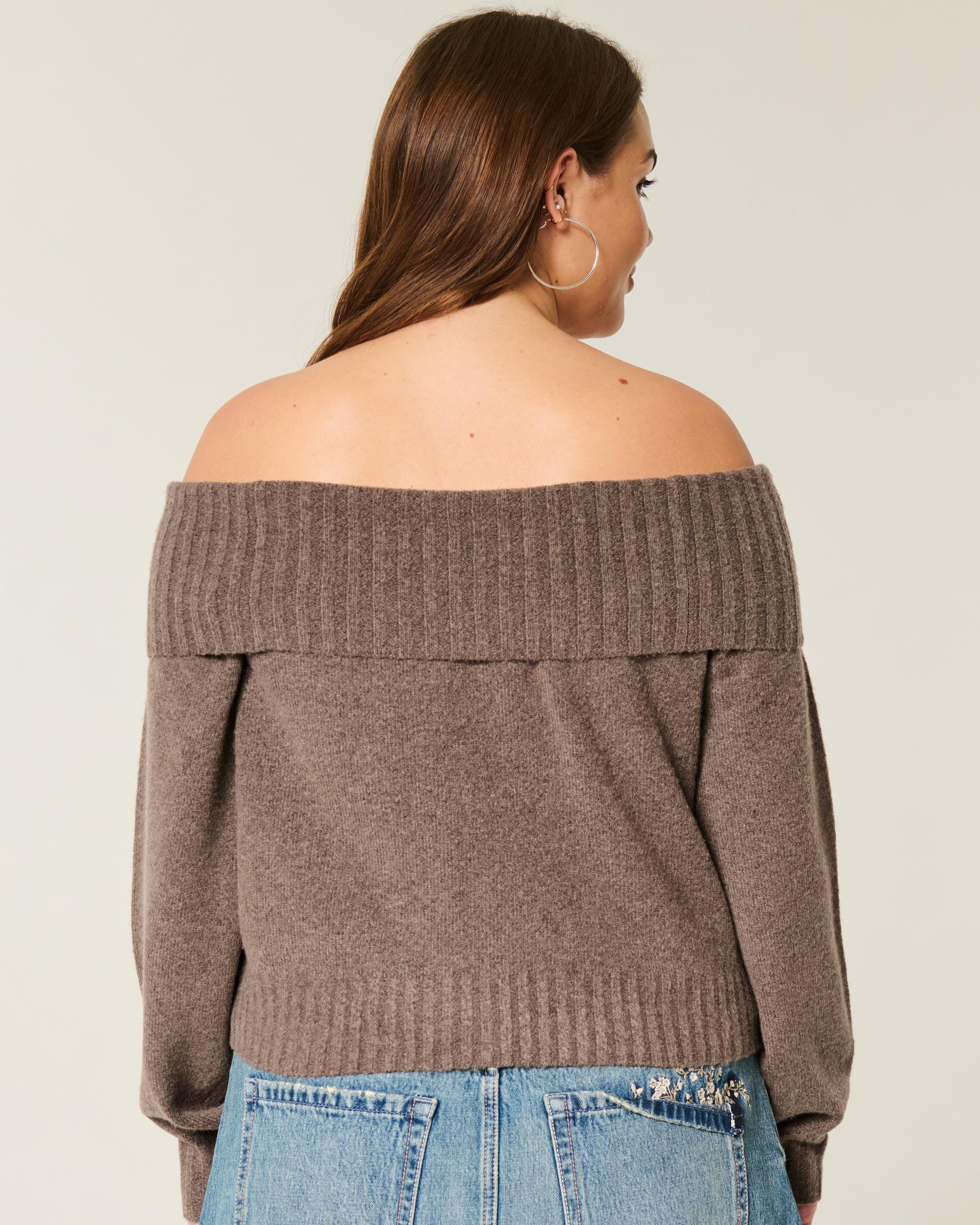 Hollister Comfy Cloud Foldover Off-the-Shoulder Sweater Product Image