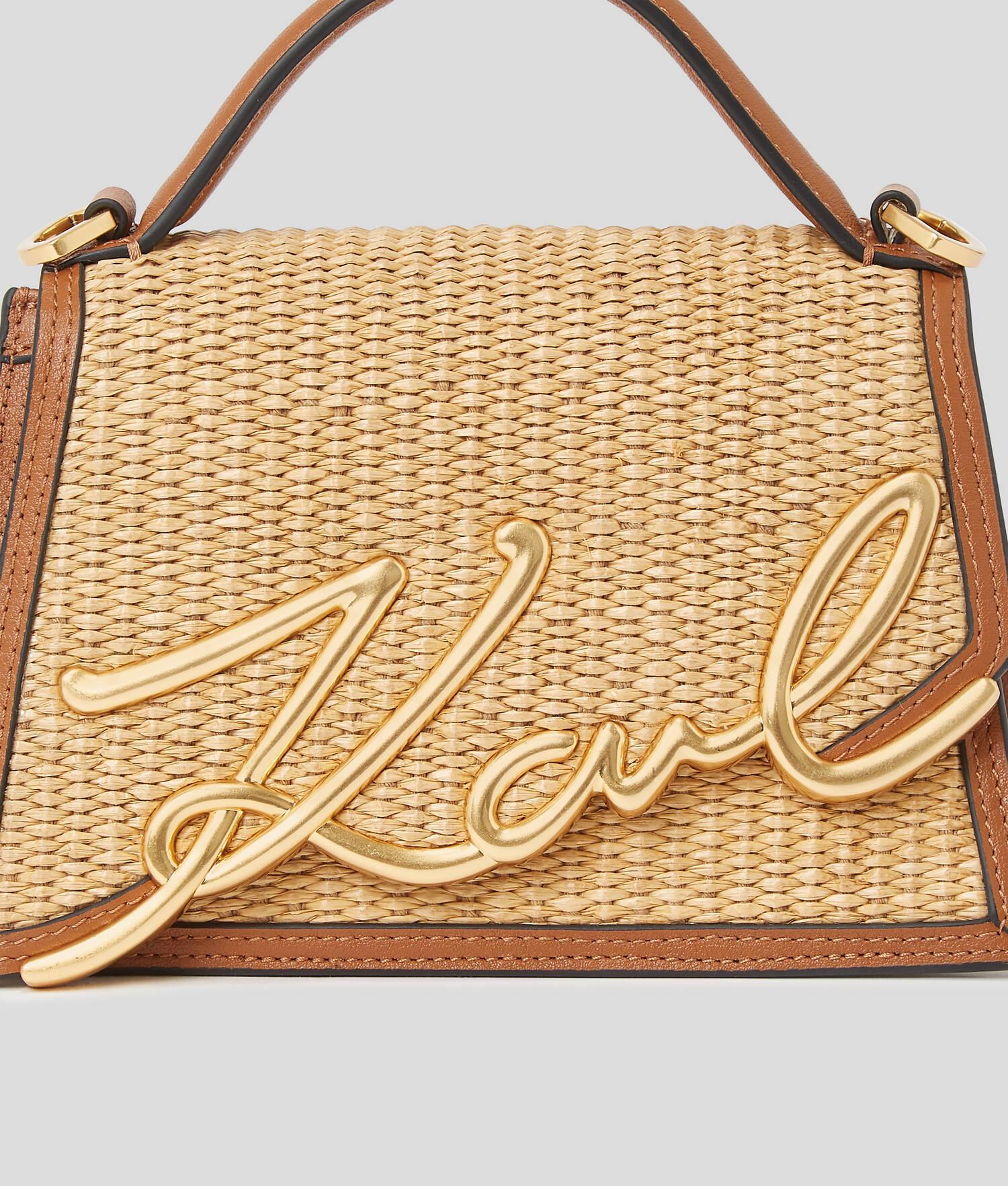 K/SIGNATURE SMALL RAFFIA CROSSBODY BAG Product Image