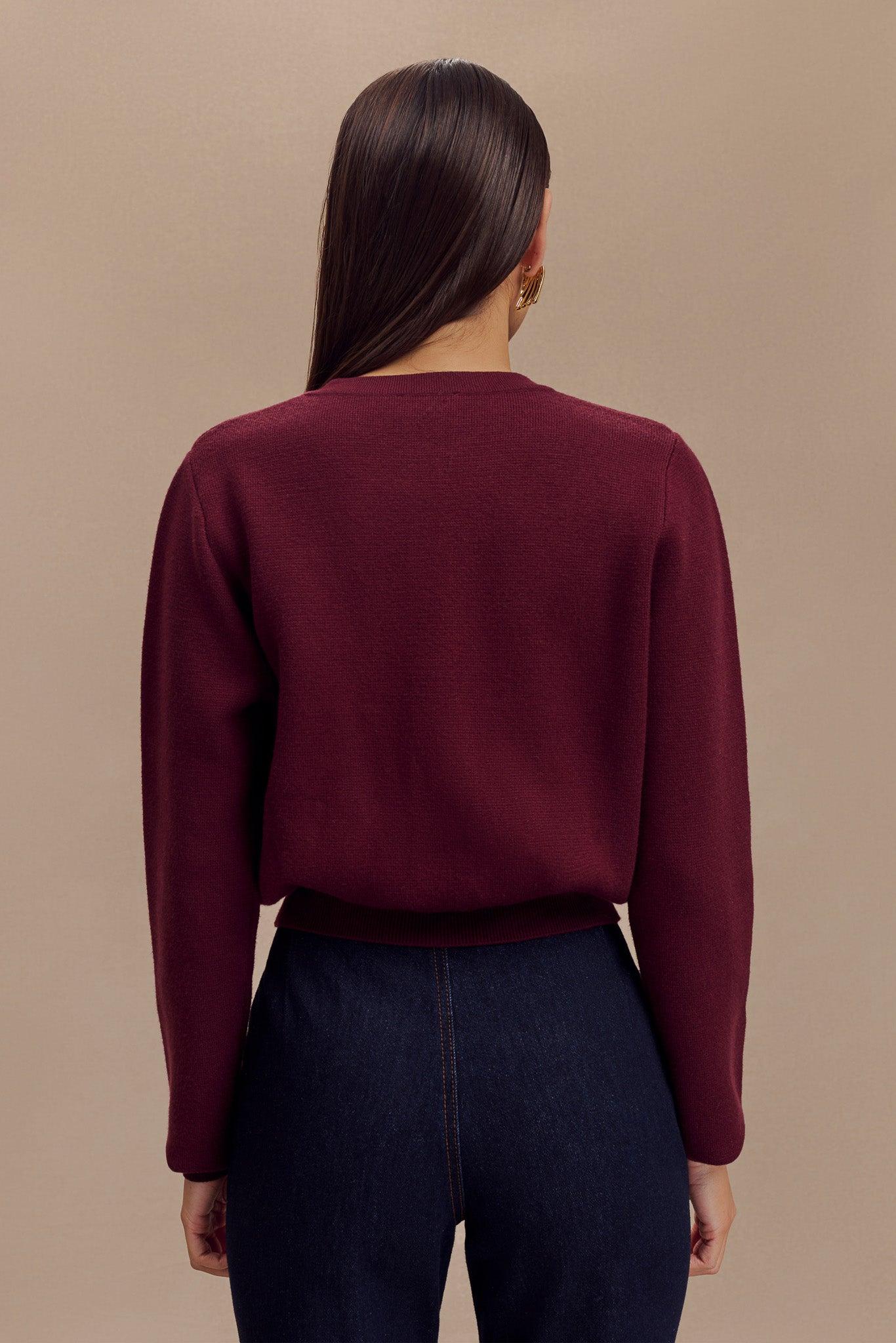 Tabitha Knit Cardigan - Merlot Product Image