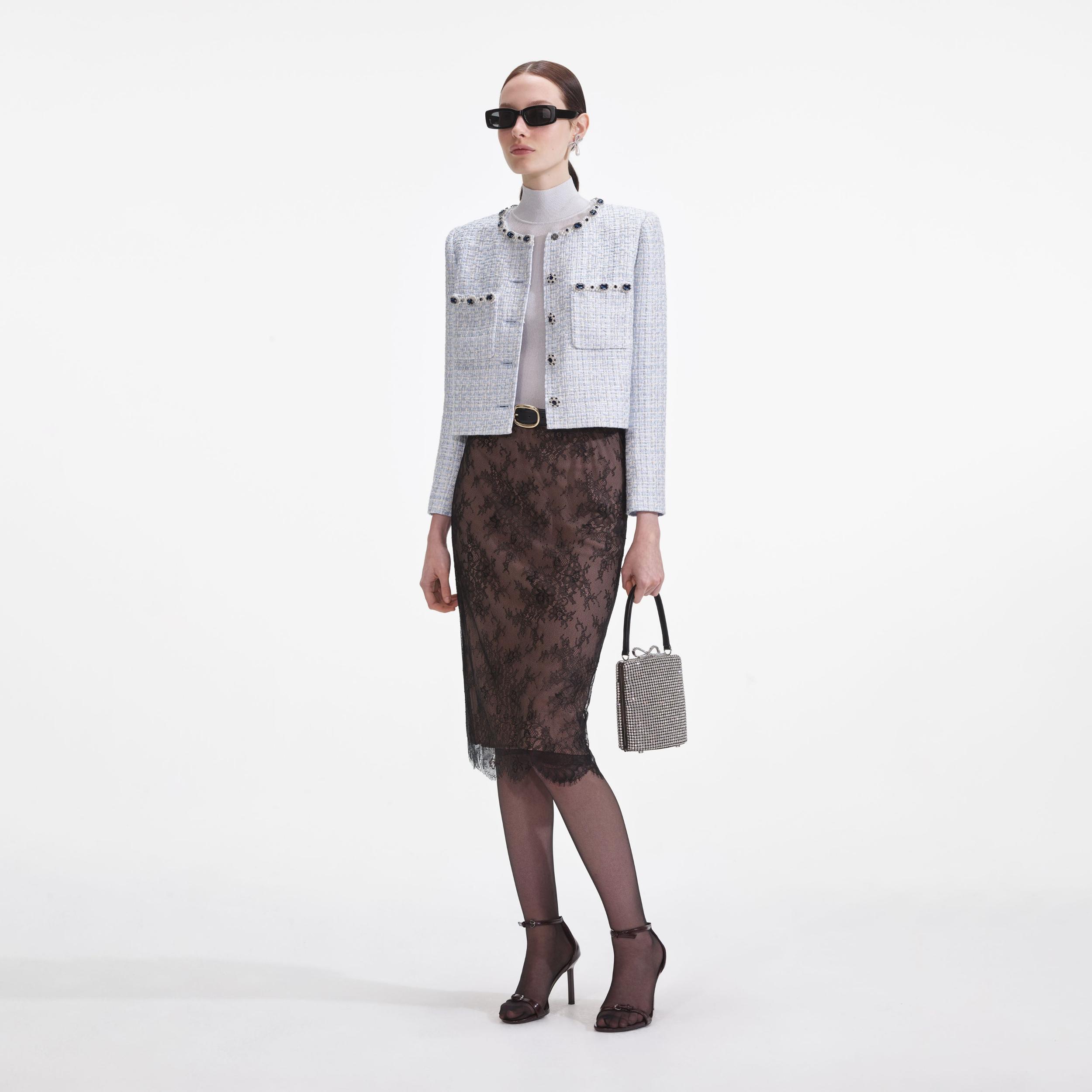 Blue Boucle Jacket Product Image