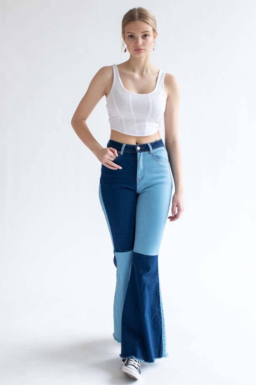 White Seamed Cropped Tank Product Image